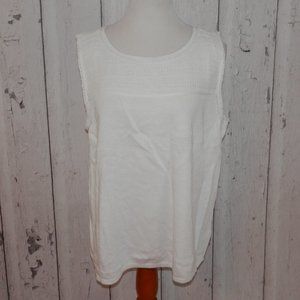 NEW Talbots Womens XL $79.50  White Tank Top Shirt
